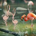 wholesale 925 Sterling Silver Plated Rose Gold  Flamingo & Rose Drop Earrings for Women Gift Ideas-0-5