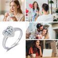 wholesale TOUPOP 1ct Heart Halo Moissanite Engagement Rings For Women D Color Vvs1 S925 Sterling Silver Heart Cut Moissanite Eternity Promise Wedding Anniversary Christmas Jewelry Gift For Wife Bride Size 6-9 -0-4