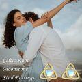 wholesale 925 Sterling Silver Moonstone Triquetra Stud Earrings - Celtic Knot Design Hypoallergenic Triskele Jewelry for Women Girls Gifts-0-4