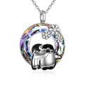 wholesale 925 Sterling Silver Penguin Necklace with Snowflake Pendant and Crystal Accents - Gifts for Her-0-0