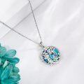 wholesale 925 Sterling Silver 925 Tree of Life Abalone Shell Pendant with Black and White CZs-0-2