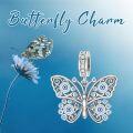 wholesale 925 Sterling Silver Butterfly Evil Eye Charm Bead for Necklace & Bracelet, Hypoallergenic Lead-Free Jewelry Gift-0-1