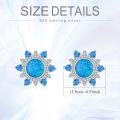 wholesale 925 Sterling Silver Blue Fire Opal & Cubic Zirconia Stud Earrings D VVS-0-3