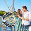 wholesale 925 Sterling Silver Moonstone Crescent Sun and Moon Pendant Necklace-0-5