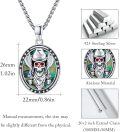wholesale 925 Sterling Silver Cowboy Skull Pendant with Abalone Shell Gothic Halloween Jewelry for Women and Men -0-5