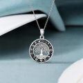 wholesale 925 Sterling Silver Round Tree of Life Pendant Necklace with Symbols and Chain for Women-0-2