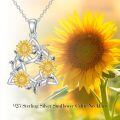 wholesale 925 Sterling Silver Sunflower Trinity Knot Pendant Necklace for Women-0-3