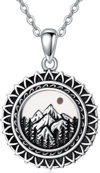 wholesale 925 Sterling Silver Mustard Seed Mountain Sun Masonic Compass Pendant Necklace for Women and Men-01-Mustard Seed Mountain