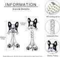 wholesale 925 Sterling Silver Boston Terrier Dog Paw Print Stud Earrings Hypoallergenic-0-4