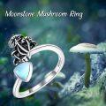 wholesale 925 Sterling Silver Adjustable Mountain Mushroom Mermaid Open Ring for Women Girls-0-2
