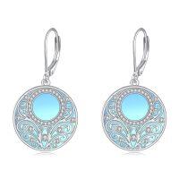wholesale 925 Sterling Silver Celtic Teardrop Filigree Earrings Jewelry Gifts for Women-Moonstone earrings