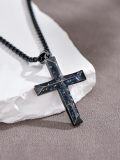 wholesale Black Abalone Shell Cross Necklace For Men Women S925 Sterling Silver Cool Cross Pendant Gothic Black Jewelry Christmas Anniversary Birthday Gifts For Him Boyfriend Her Girlfriend -0-4