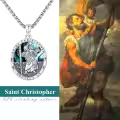 wholesale 925 Sterling Silver 925 Saint Christopher Protect Us Necklace Wholesale with Abalone Shell & Chain for Men/Women-0-1