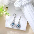 wholesale Sterling Silver 1 5ct Birthstone 6x8mm Oval Drop Earrings for Women-0-3