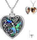 wholesale TOUPOP Heart Urn Locket Necklace For Ashes And Pictures 925 Sterling Silver Locket Cremation Jewelry With Abalone Shell Keepsake Memorial Gifts For Women（that Holds Pictures And Ashes） -0-0