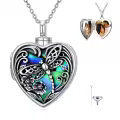 TOUPOP Sterling Silver Abalone Shell Heart Urn Locket For Ashes Pictures-0-0