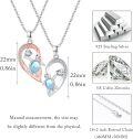 wholesale 925 Sterling Silver Heart-Shaped Moonstone Mother Daughter Necklaces - Matching Pendants for Mom and Me Gifts-0-5