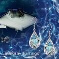 wholesale 925 Sterling Silver Abalone Shell Teardrop Filigree Hook Earrings-0-4