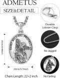 wholesale 925 Sterling Silver St Michael Pendant Necklace for Men - Guardian Angel Charm  Set-0-1