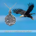 TOUPOP Sterling Silver Oxidation Eagle Urn Necklace Cremation Jewelry-0-2