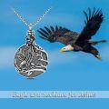 TOUPOP Sterling Silver Oxidation Eagle Urn Necklace Cremation Jewelry-0-2