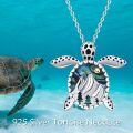 wholesale 925 Sterling Silver Metal Abalone Shell Turtle Pendant Necklace Ocean s for Women-0-3