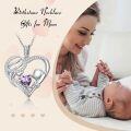 wholesale TOUPOP Christmas Gifts For Mom Birthstone Necklace Mother And Daughter/son Love Heart Necklace I Love You Mom Gifts Jewelry Birthday Gift For Women Grandmother Wife -0-1