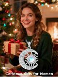 TOUPOP Sterling Silver Moonstone Tree Of Life Crescent Moon Pendant-0-5