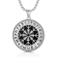 TOUPOP 925 Sterling Silver Zircon Norse Viking Necklace For Men Gifts-0-0