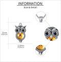wholesale 925 Sterling Silver Owl Shape Citrine Stone Pendant Necklace for Women Gemstone Lovers Gifts-0-4