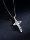 wholesale 925 Sterling Silver Crucifix Pendant Necklace for Men - INRI Design (24 Length)-0-4