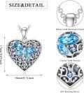 wholesale 925 Sterling Silver Blue Crystal Butterfly Heart Lockets for Women - Personalized -0-5
