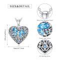 wholesale 925 Sterling Silver Heart Dragonfly Blue Crystal Locket Pendant Necklace For Women-0-5