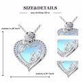 wholesale 925 Sterling Silver Rose Heart Pendant Necklace Wholesale With Blue Inlay And Cz Accents-0-5