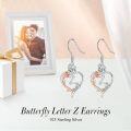 wholesale TOUPOP Rose Heart Earrings For Women Sterling Silver Butterfly Initial Z Letter Drop Dangle Earrings Anniversary Birthday Christmas Jewelry Gifts For Her Wife Girlfriend Mom -0-2