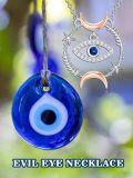 wholesale 925 Sterling Silver Evil Eye Moon Star Pendant Necklaces for Women Girls s-0-1