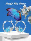 wholesale Animal Hoop Earrings S925 Sterling Silver Dachshund/paw/butterfly/french Bulldog/wiener Dog Earrings For Women Dog Hoop Earring Jewelry Birthday Gifts For Women Daughter Girlfriend Wife Anniversary (butterfly) -0-2