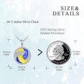 wholesale 925 Sterling Silver Blue & Yellow Enamel Yin Yang CZ Pendant Necklace for Women Golf Lovers' s-0-3