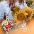 wholesale S925 Sterling Silver Ruby Sunflower Urn Necklace for Ashes Cremation Jewelry Keepsake Gift-0-5