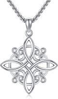 wholesale 925 Sterling Silver Celtic Knot Pendant with Cubic Zirconia Necklaces for Women-0-0