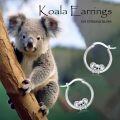 wholesale 925 Sterling Silver Koala Bear Huggie Hoop Earrings for Women Girls 14mm Diameter Hypoallergenic  Set-0-5