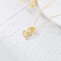 wholesale 14K Gold Infinity Love Heart with Diamond and Sunflower Charm Pendant Necklace for Women Gifts-0-3