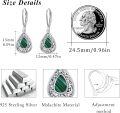 wholesale 925 Sterling Silver Green Malachite Teardrop Leverback Earrings-0-4