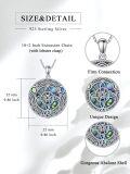 wholesale 925 Sterling Silver Celtic Knot Abalone Shell Amulet Protection Choker Necklaces for Women Girls Gifts-0-5