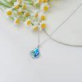 wholesale Sterling Silver Natural Gemstone Filigree Teardrop Pendant Necklace for Mom-0-28