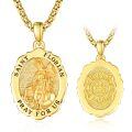 wholesale 925 Sterling Silver & 24k Gold Plated Saint Florian Firefighter Medal Pendant Necklace for Men/Women-0-0