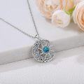 wholesale 925 Sterling Silver Turquoise Triple Sun and Moon Celtic Knot Necklace for Women-0-1
