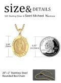 wholesale 925 Sterling Silver & 24K Gold Plated Customizable St Michael's Medal Pendant Necklace for Men and Women-0-2