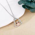 wholesale 925 Sterling Silver Love You Forever Dog Pendant Necklaces for Women Girls  (French Bulldog)-0-1