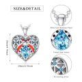 wholesale 925 Sterling Silver Heart Locket Pendant With Blue Gem And Ladybug Design Personalized Photo Frame For Women-0-3